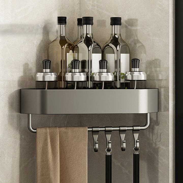 Lisslune | Adhesive Holder Metal Bathroom Accessory Single Piece or in Set with Shelf
