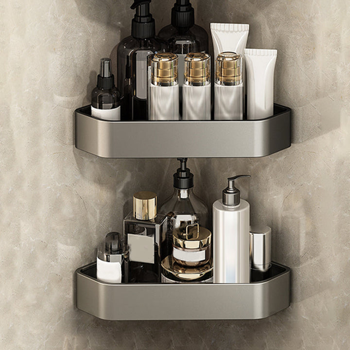 Lisslune | Adhesive Holder Metal Bathroom Accessory Single Piece or in Set with Shelf