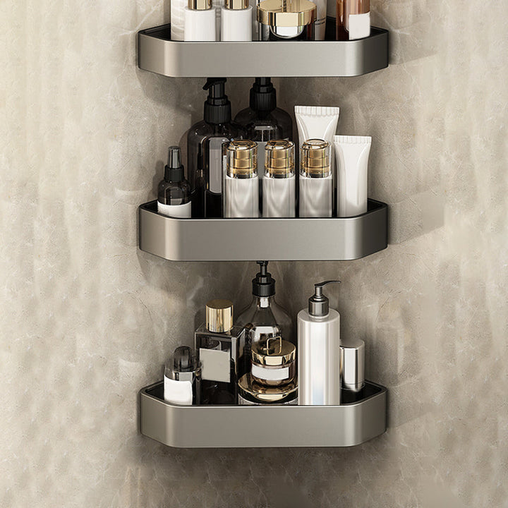Lisslune | Adhesive Holder Metal Bathroom Accessory Single Piece or in Set with Shelf