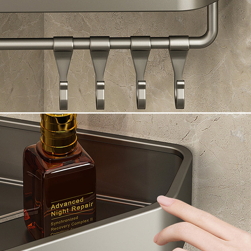 Lisslune | Adhesive Holder Metal Bathroom Accessory Single Piece or in Set with Shelf