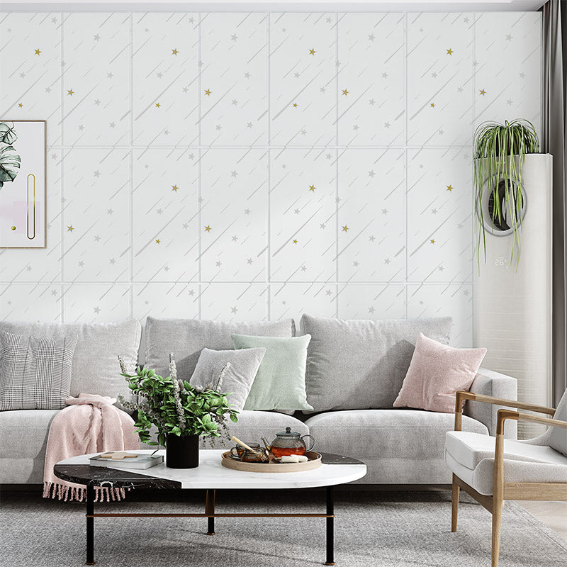 Lisslune | Contemporary Wall Ceiling Cartoon Print Peel and Stick Waterproof Wall Panel