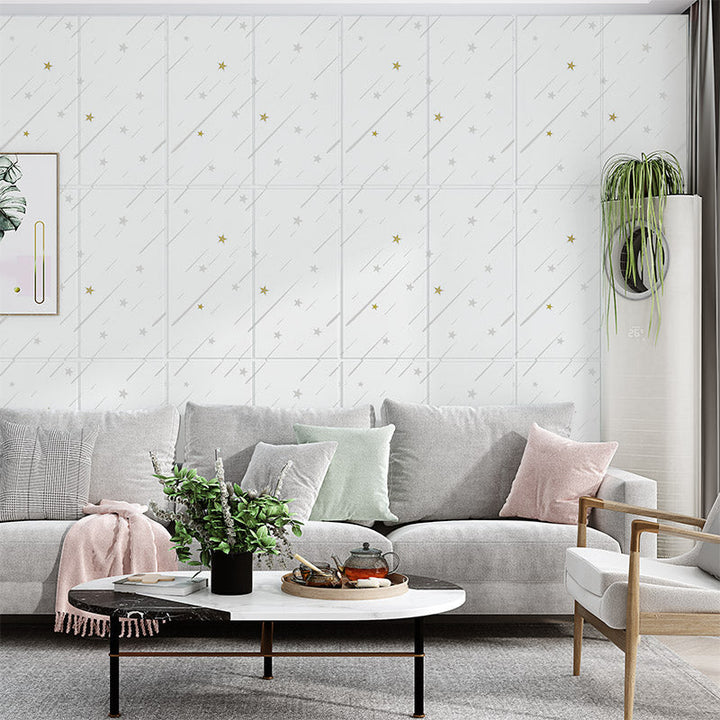 Lisslune | Contemporary Wall Ceiling Cartoon Print Peel and Stick Waterproof Wall Panel