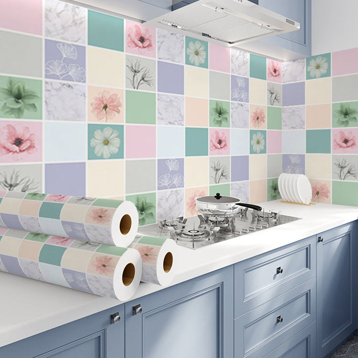 Lisslune | Modern Peel & Stick Field Tile Plastic Wallpaper for Backsplash Wall