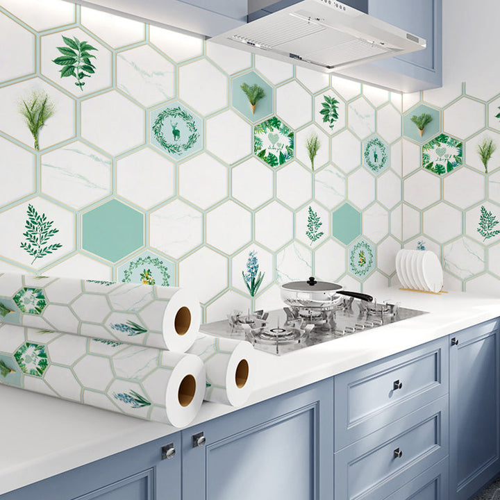 Lisslune | Modern Peel & Stick Field Tile Plastic Wallpaper for Backsplash Wall