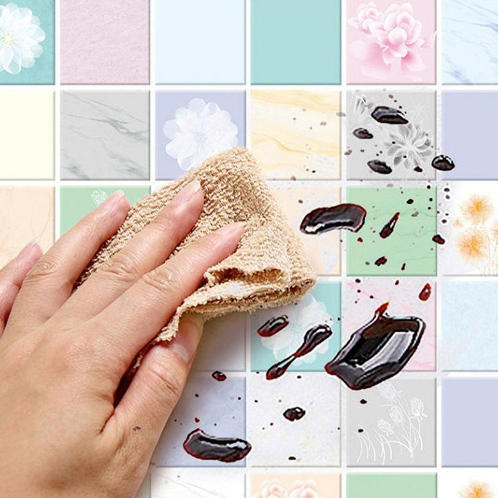Lisslune | Modern Peel & Stick Field Tile Plastic Wallpaper for Backsplash Wall
