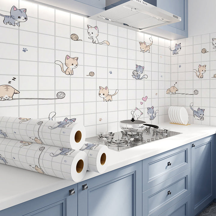 Lisslune | Modern Peel & Stick Field Tile Plastic Wallpaper for Backsplash Wall