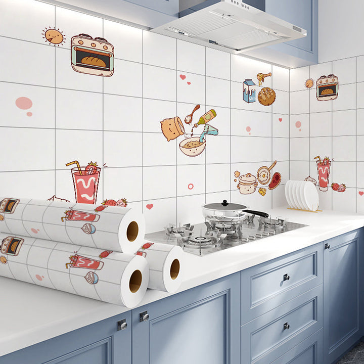 Lisslune | Modern Peel & Stick Field Tile Plastic Wallpaper for Backsplash Wall