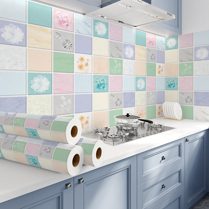Lisslune | Modern Peel & Stick Field Tile Plastic Wallpaper for Backsplash Wall