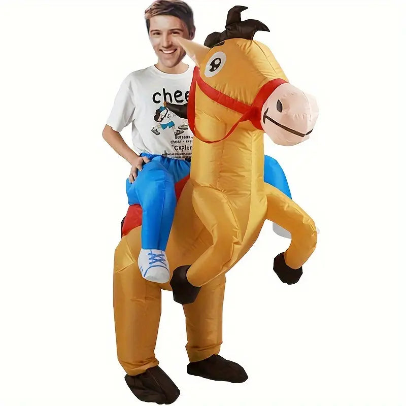Lisslune | Inflatable Cowboy Horse Costume for Adults