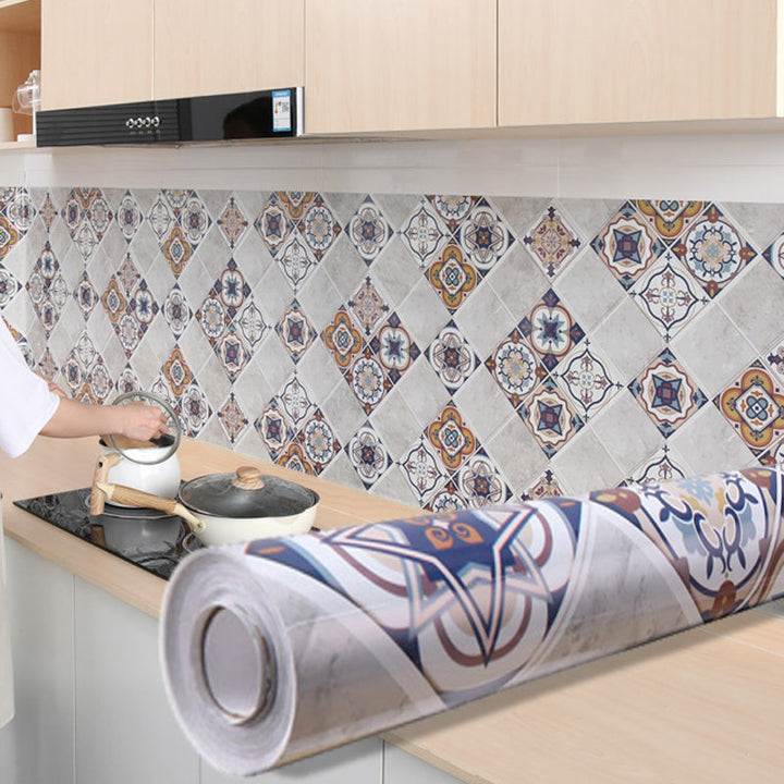 Lisslune | Modern Peel and Stick Back Wall Tiles PVC Wallpaper for Floor and Wall