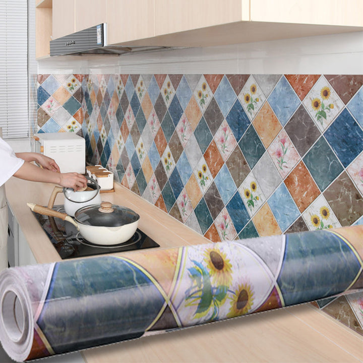 Lisslune | Modern Peel and Stick Back Wall Tiles PVC Wallpaper for Floor and Wall