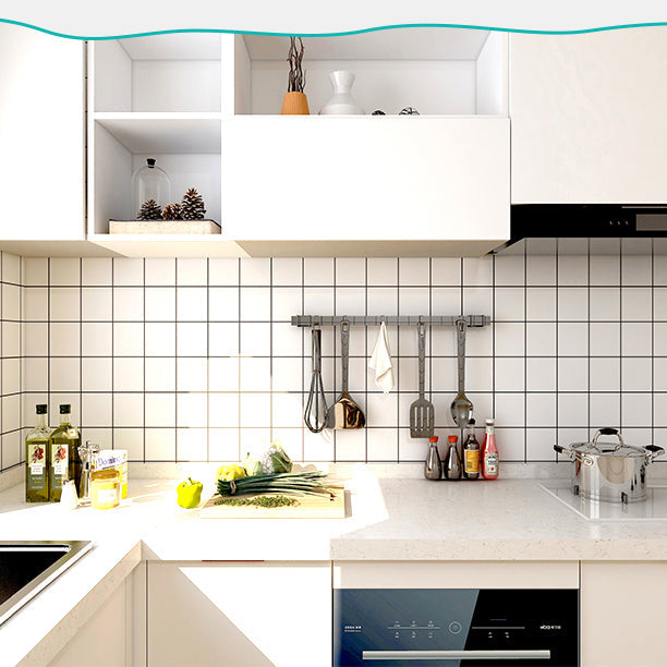 Lisslune | Modern Peel and Stick Wall Covering PVC Mosaic Tiles Field Tiles for the Kitchen