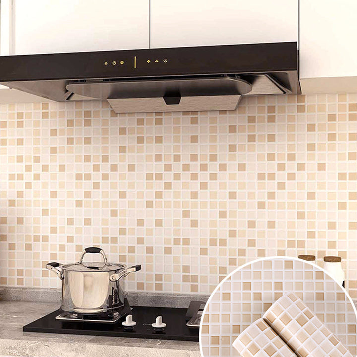 Lisslune | Modern Peel and Stick Wall Covering PVC Mosaic Tiles Field Tiles for the Kitchen