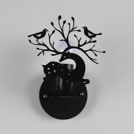 Skørter | Sika Deer Kindergarten Wall Lamp with Branch & Bird Metal 1 Light Animal Lamp