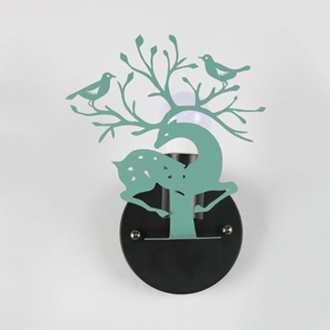 Skørter | Sika Deer Kindergarten Wall Lamp with Branch & Bird Metal 1 Light Animal Lamp