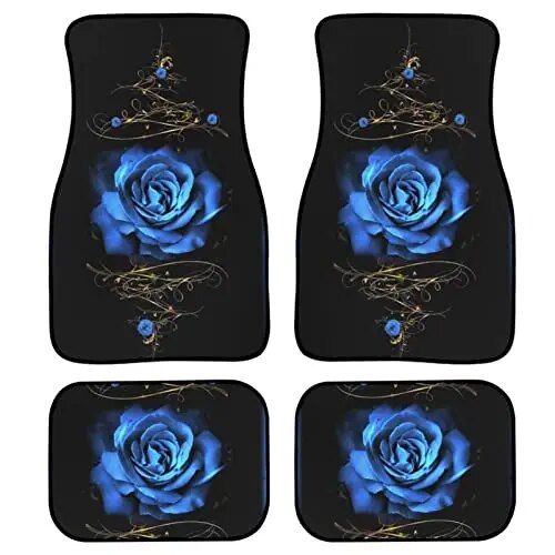 Lisslune | Red Rose Printed All-Weather Car Mats (Set of 4)