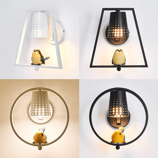 Skørter | Children's Room Coolie Shade Wall Lamp Metal 1 Light Children's Wall Light with Cute Bird