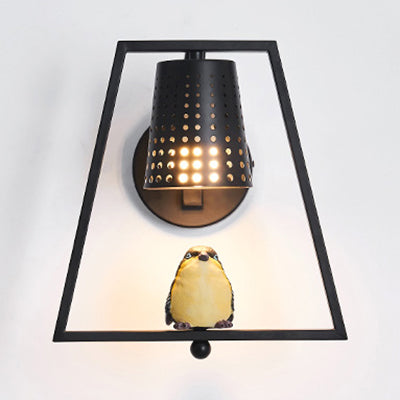 Skørter | Children's Room Coolie Shade Wall Lamp Metal 1 Light Children's Wall Light with Cute Bird