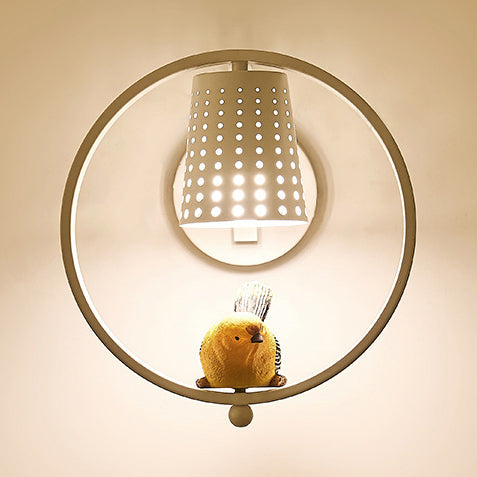 Skørter | Children's Room Coolie Shade Wall Lamp Metal 1 Light Children's Wall Light with Cute Bird