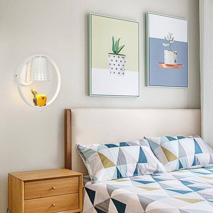 Skørter | Children's Room Coolie Shade Wall Lamp Metal 1 Light Children's Wall Light with Cute Bird