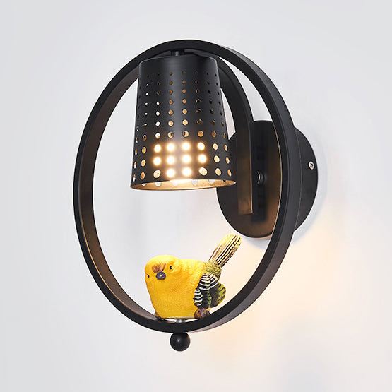 Skørter | Children's Room Coolie Shade Wall Lamp Metal 1 Light Children's Wall Light with Cute Bird