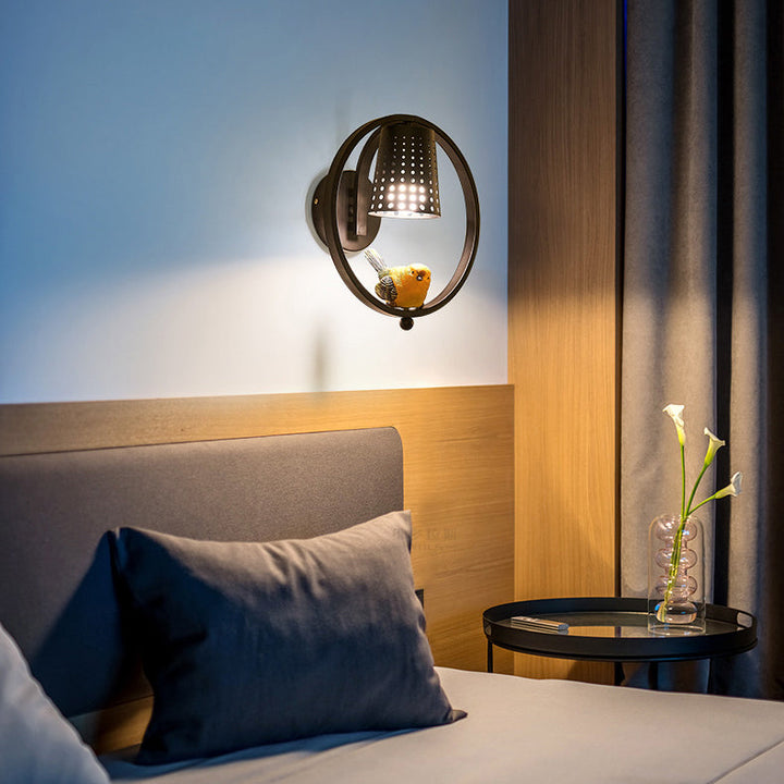 Skørter | Children's Room Coolie Shade Wall Lamp Metal 1 Light Children's Wall Light with Cute Bird