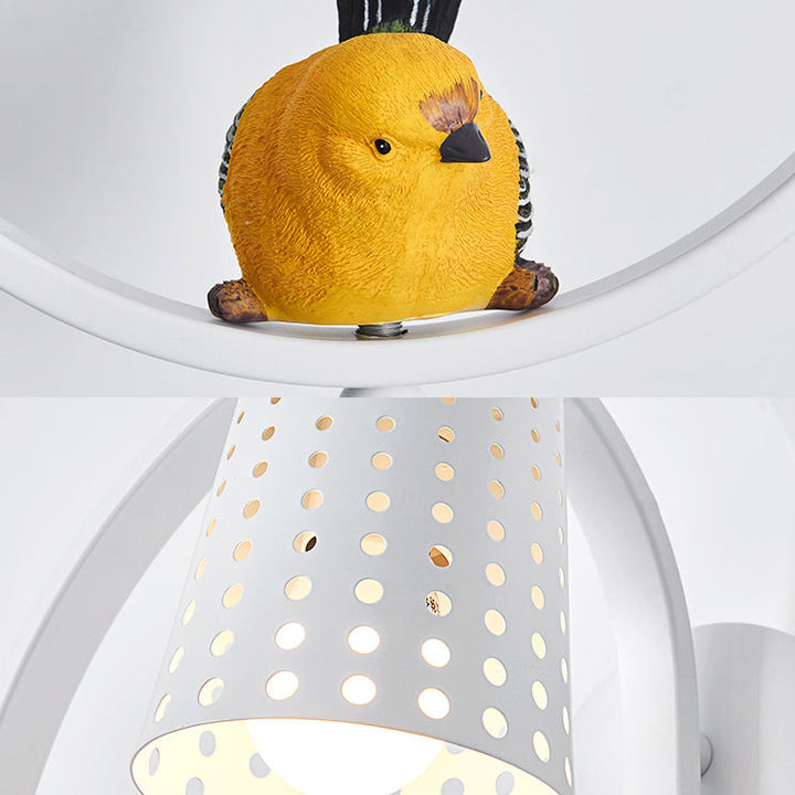 Skørter | Children's Room Coolie Shade Wall Lamp Metal 1 Light Children's Wall Light with Cute Bird