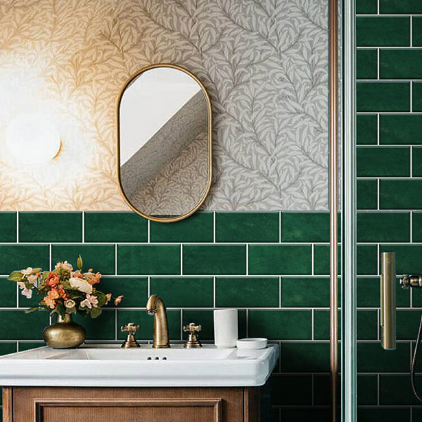 Lisslune | Mosaic tiles peel and attach tiles PVC backsplash peel and attach wall tiles in green