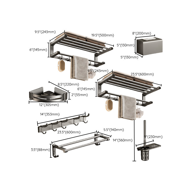 Lisslune | Modern Bathroom Accessory Set Adhesive Mount Bathroom Accessory Set