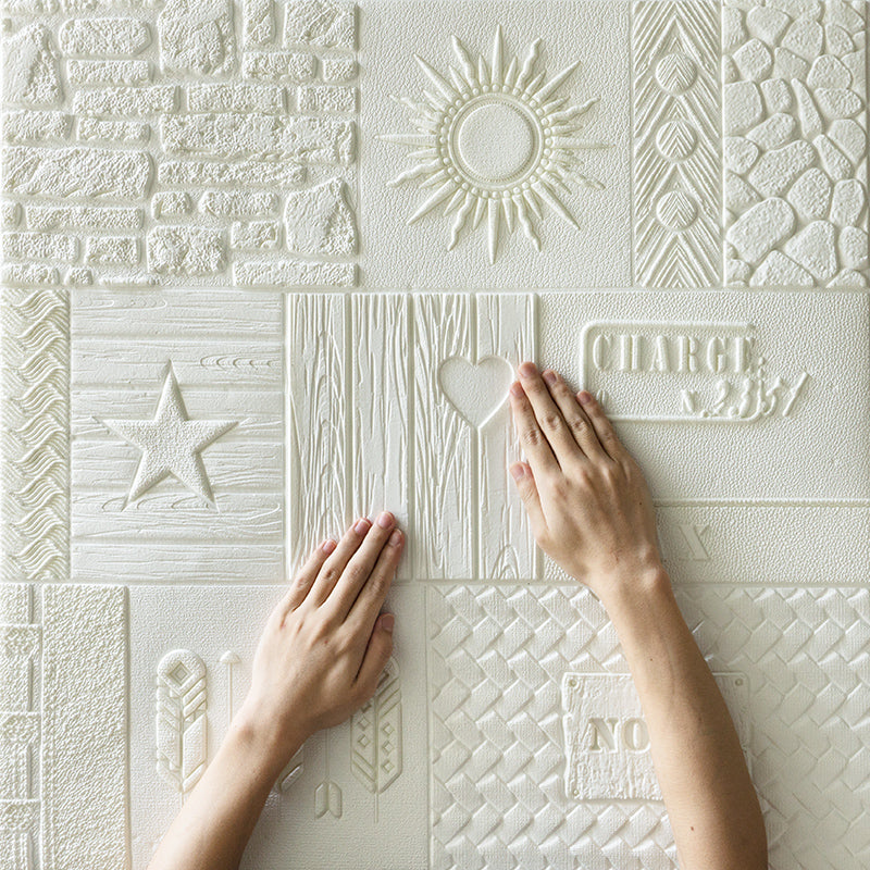 Lisslune | Peel and Stick Wall Ceiling 3D Embossed Wall Covering with Waterproof
