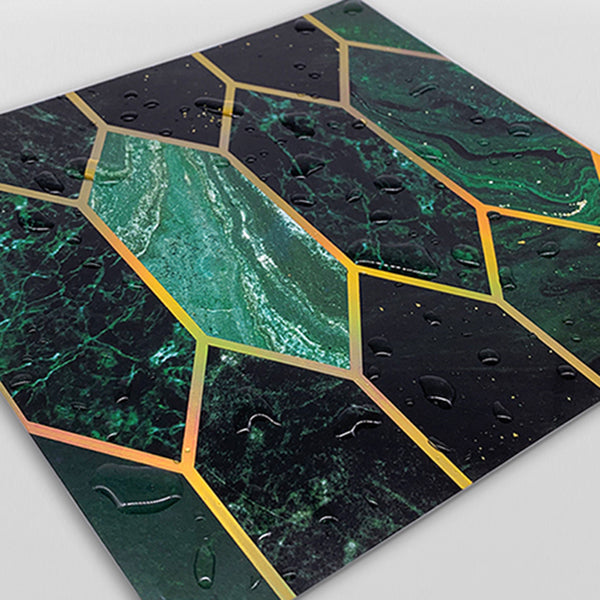 Lisslune | Polygon Peel and Stick Splash Guard Tile PVC Mosaic Peel and Stick Tile for the Kitchen