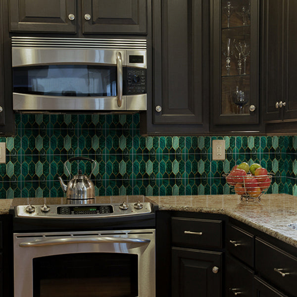 Lisslune | Polygon Peel and Stick Splash Guard Tile PVC Mosaic Peel and Stick Tile for the Kitchen