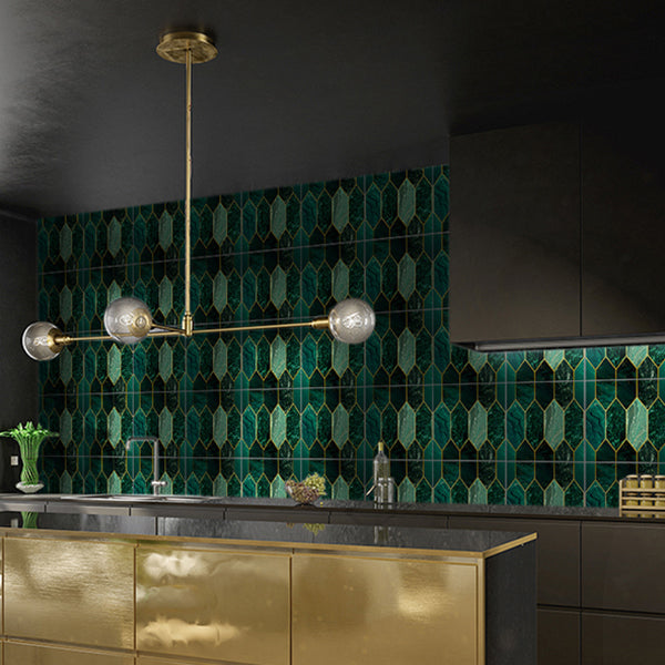 Lisslune | Polygon Peel and Stick Splash Guard Tile PVC Mosaic Peel and Stick Tile for the Kitchen