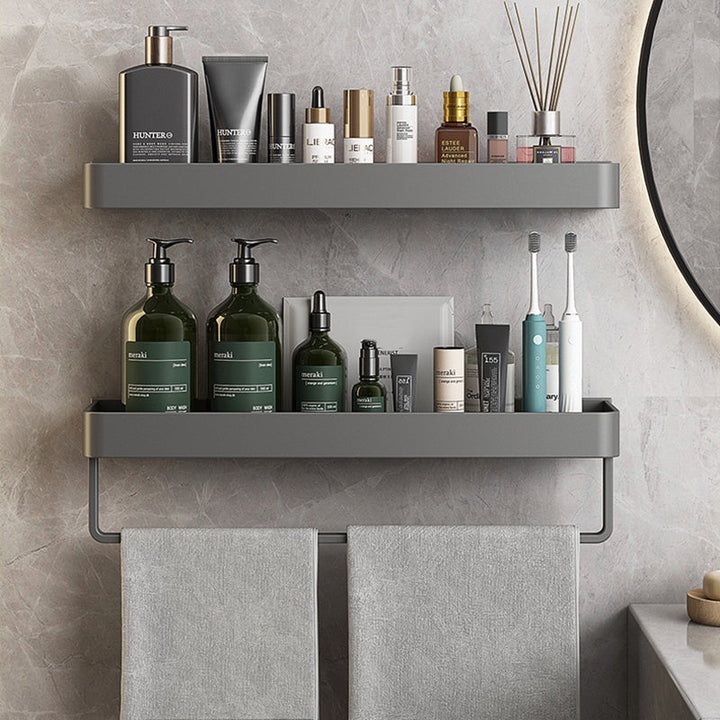 Lisslune | Minimalist Matte Metal Bathroom Accessory Set Modern Bathroom Shelf
