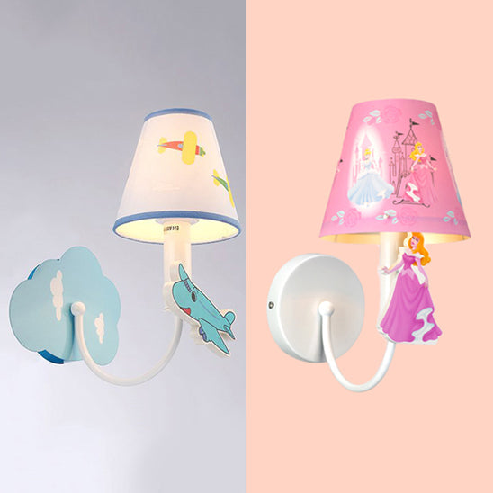 Skørter | Empire Shade Children's Room Wall Light Metal One Light Cartoon Wall Lamp with Cute Decoration