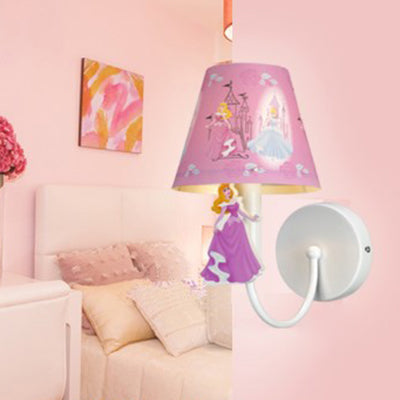 Skørter | Empire Shade Children's Room Wall Light Metal One Light Cartoon Wall Lamp with Cute Decoration