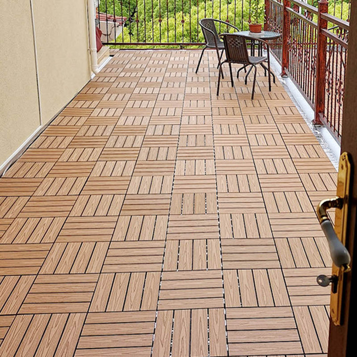 Lisslune | Classic Cover Tile Laying Pattern Wood Outdoor Floor Tile