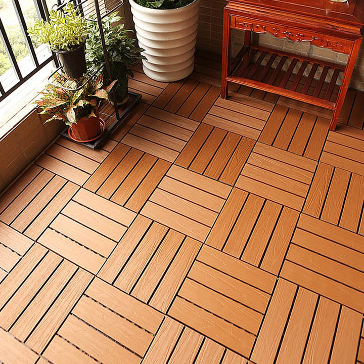 Lisslune | Classic Cover Tile Laying Pattern Wood Outdoor Floor Tile