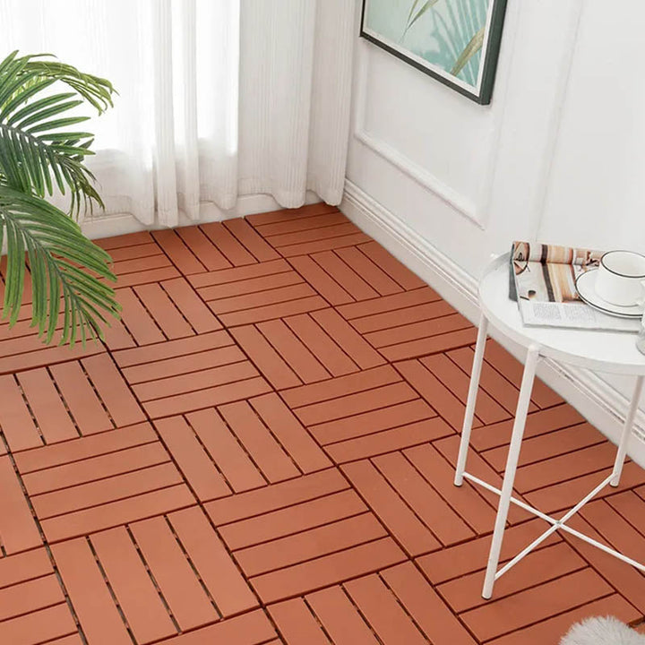 Lisslune | Classic Cover Tile Laying Pattern Wood Outdoor Floor Tile