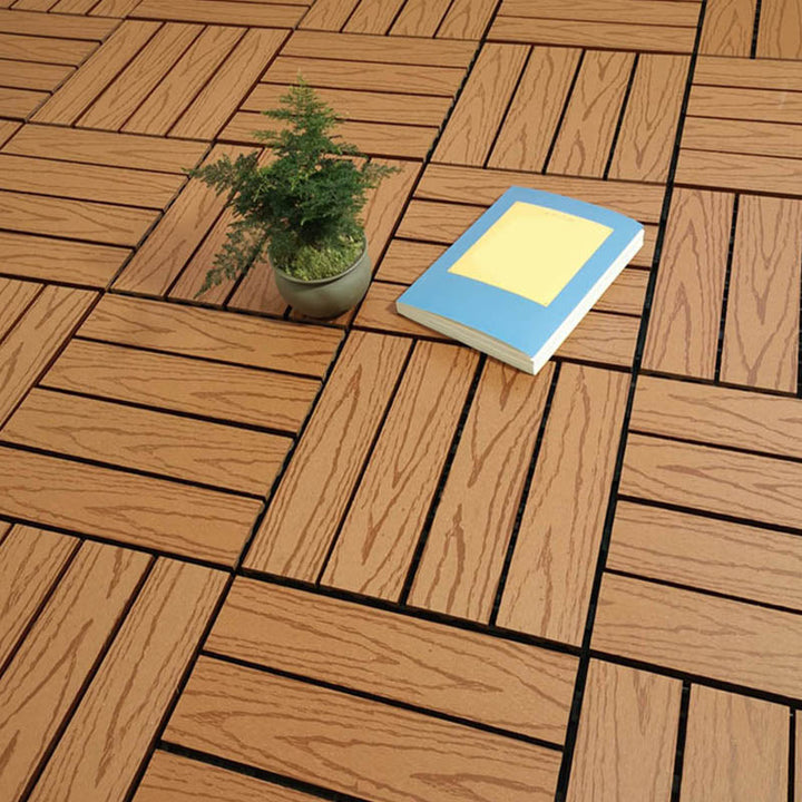 Lisslune | Classic Cover Tile Laying Pattern Wood Outdoor Floor Tile