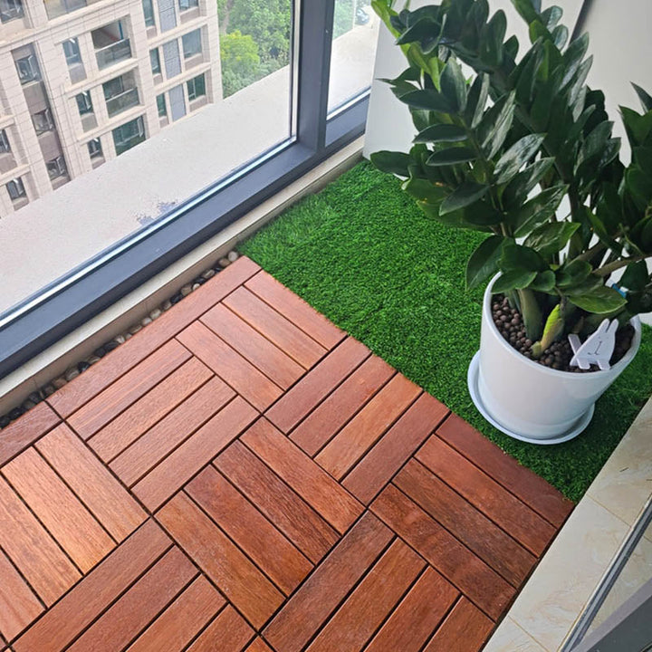 Lisslune | Classic Waterproof Terrace Decking Interlocking Composite Tiles