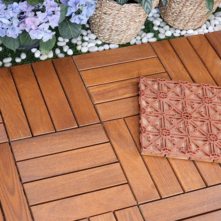 Lisslune | Classic Waterproof Terrace Decking Interlocking Composite Tiles