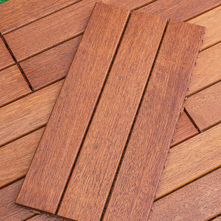 Lisslune | Classic wooden deck tiles connecting composite patio tiles