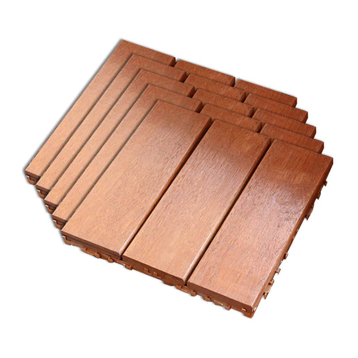 Lisslune | Classic wooden deck tiles connecting composite patio tiles