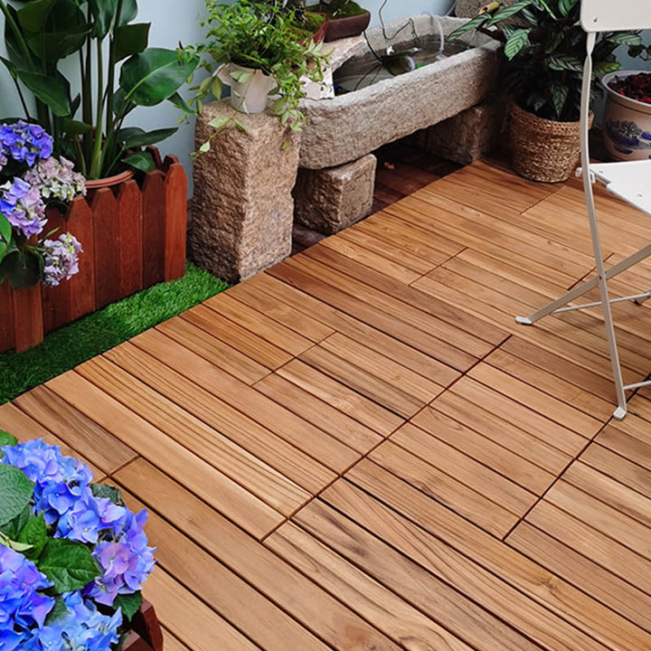 Lisslune | Connected outdoor floor tiles wooden planks