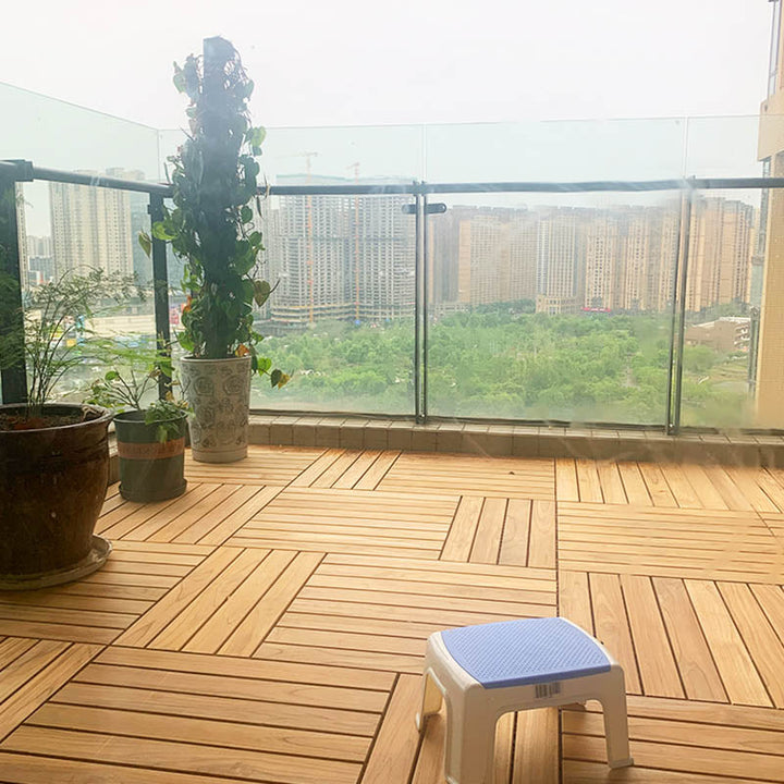 Lisslune | Connected outdoor floor tiles wooden planks