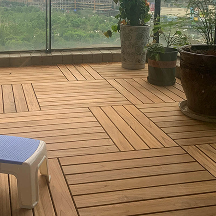 Lisslune | Connected outdoor floor tiles wooden planks