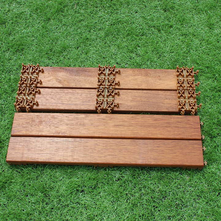 Lisslune | Basic Wood Tile Set Composite Layable Patio Tiles