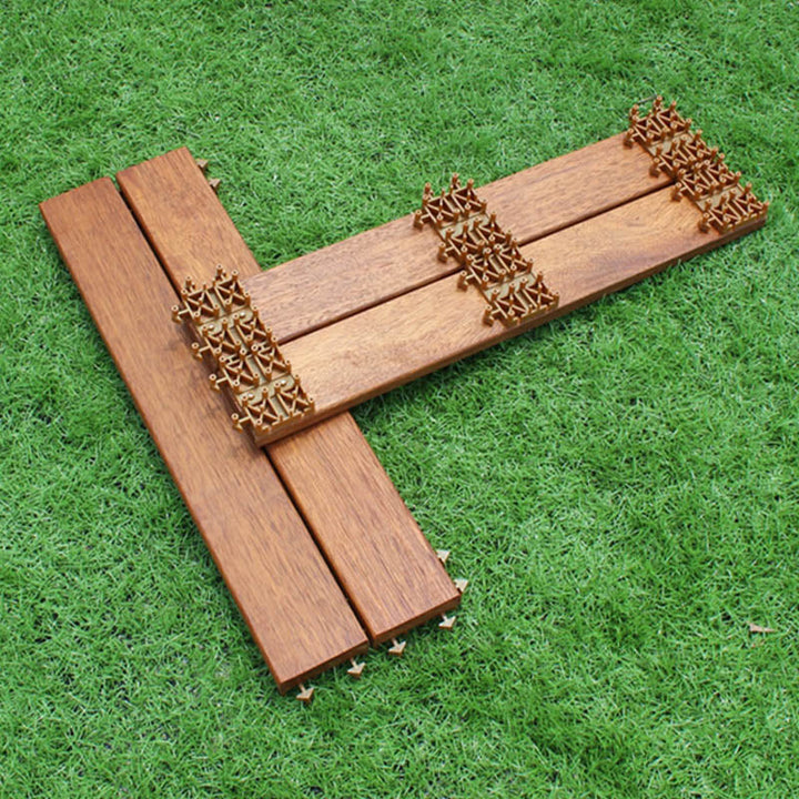 Lisslune | Basic Wood Tile Set Composite Layable Patio Tiles