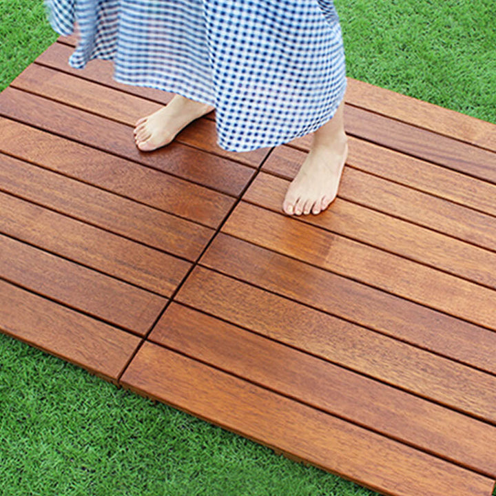 Lisslune | Basic Wood Tile Set Composite Layable Patio Tiles